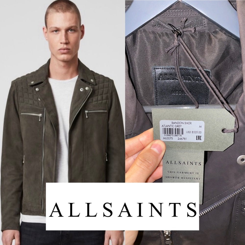 ALLSAINTS NWT Bandon Lamb Skin Leather Jacket Large